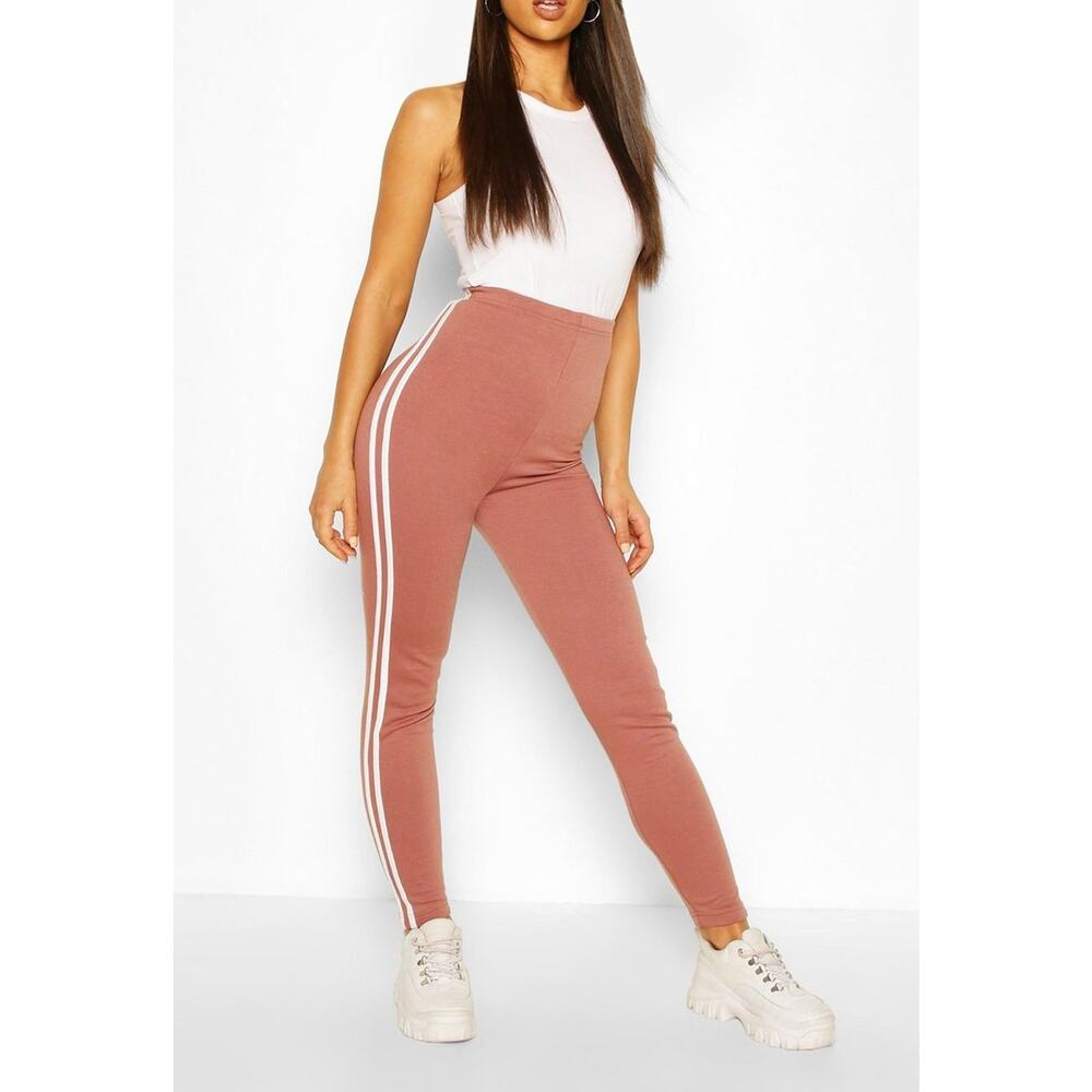 Woman's cotton striped track pant, Pink, Medium